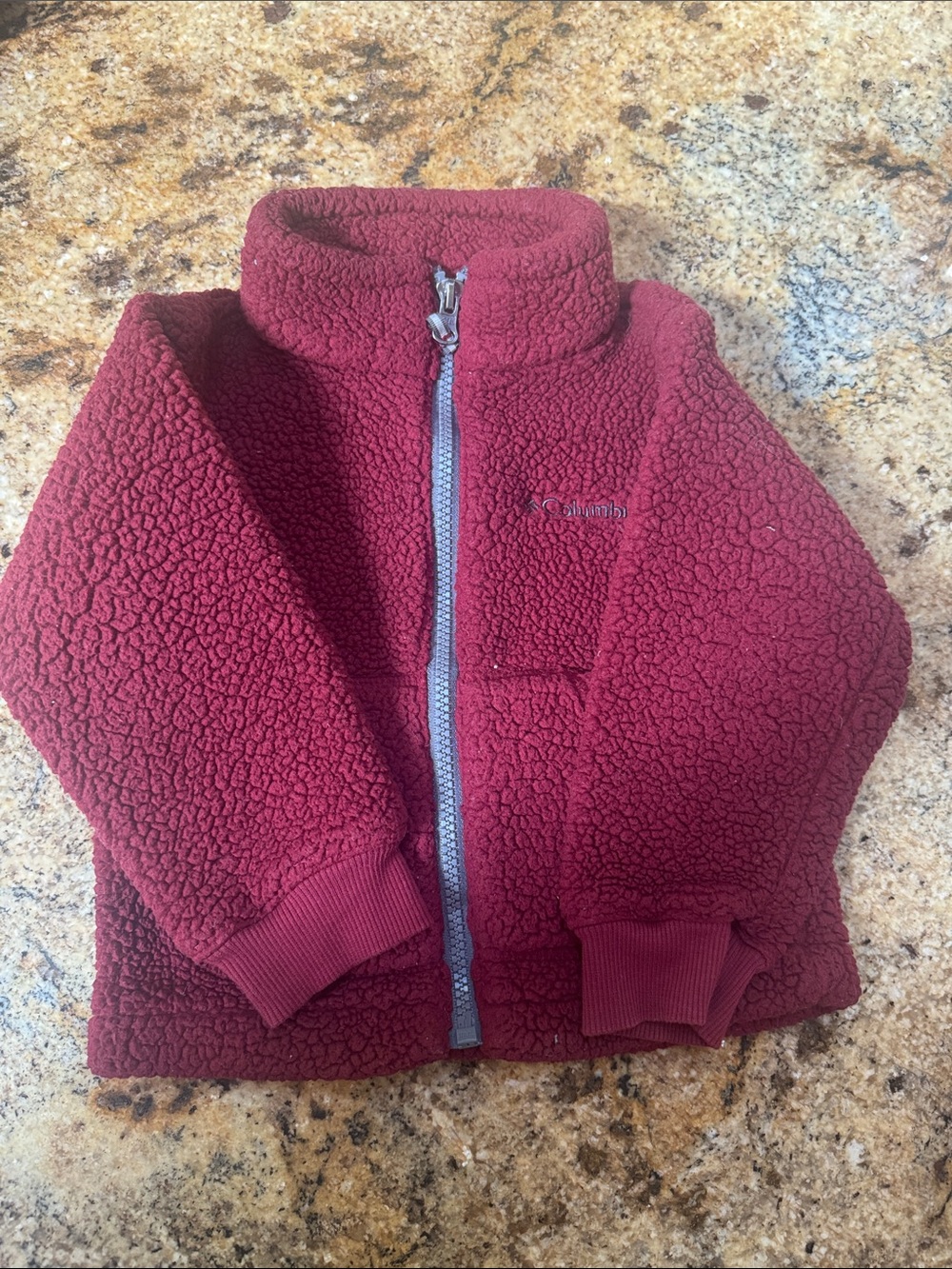 Columbia Wine Red Sherpa Fleece Full-Zip Jacket